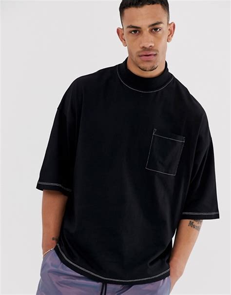 high neck oversized t shirt.